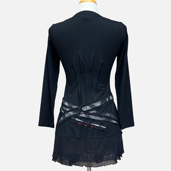 Dzhavael Couture Limited Edition Black Plaid Mini Dress Small - Picture 4 of 10